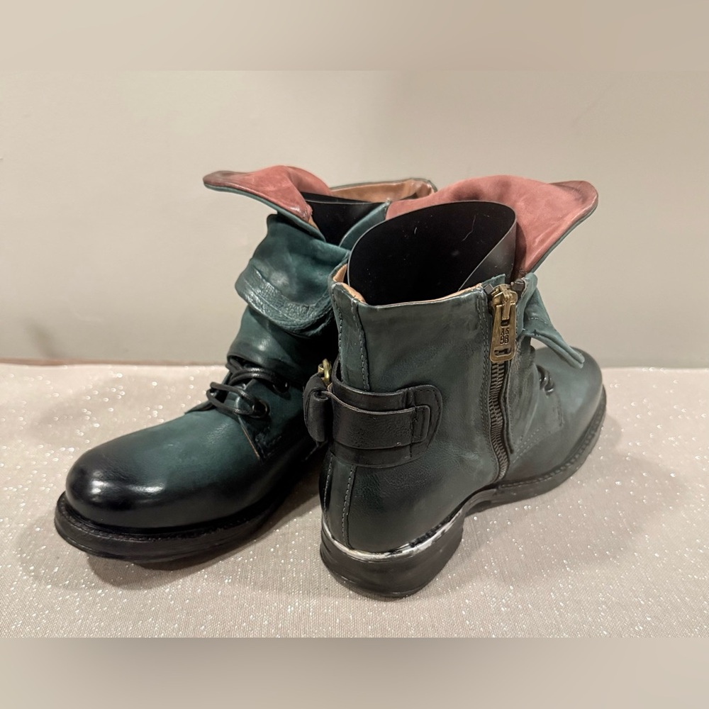 NIB- A.S.98 Simon Teal Green (kinda looks Emerald to me). Size 37. (US 6.5-7) - Picture 2 of 6
